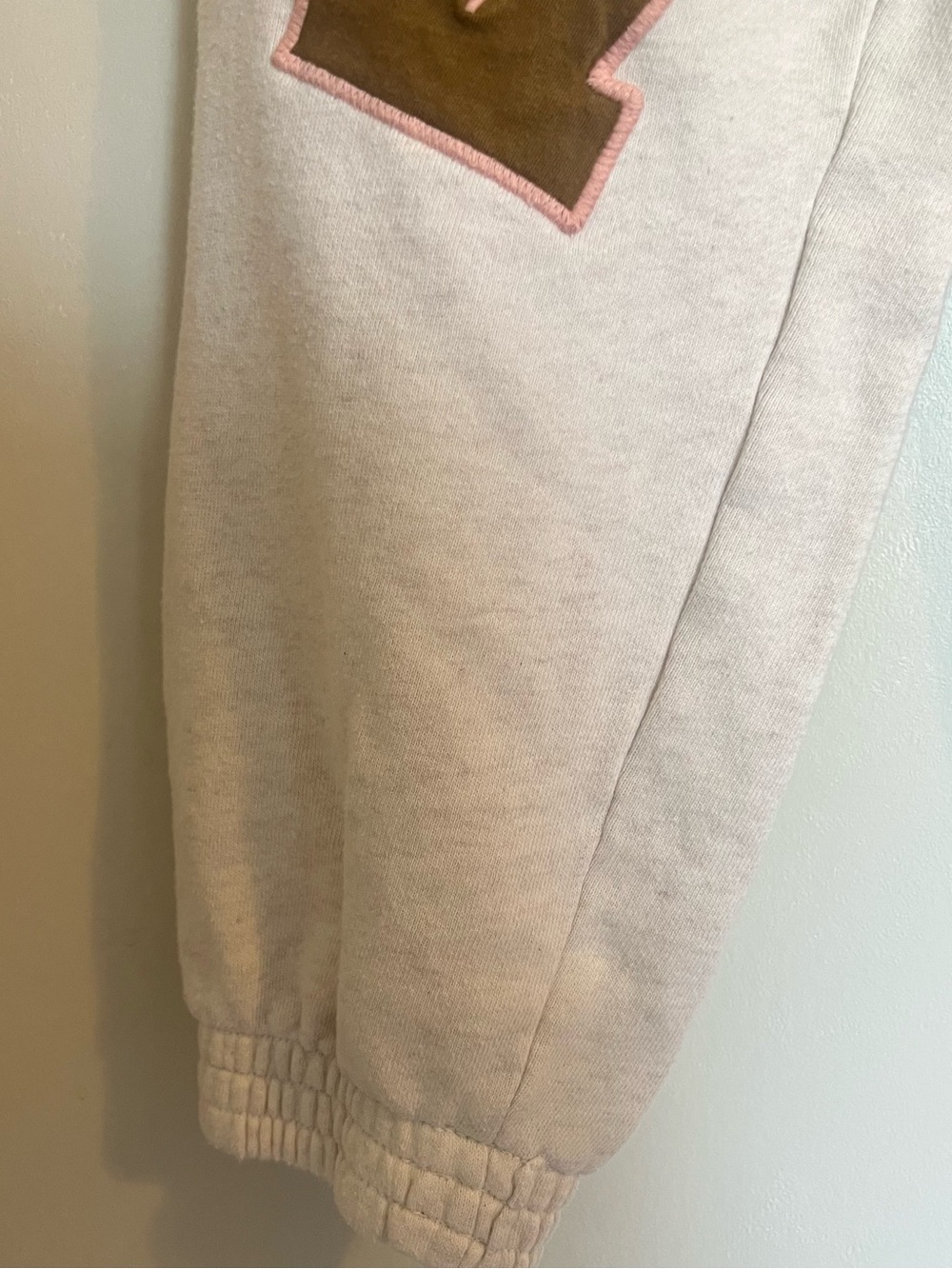 aerie Cream Sweatpants with Colorful 'LOVE' Letter Patches - Picture 7 of 12